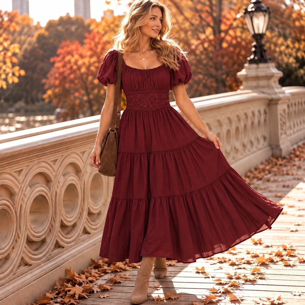 Anthropologie Kings Road Sz Large Maxi Dress Cottagecore Romantic Fall Boho Chic